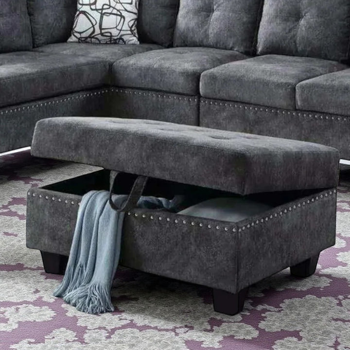 Marlow 4-Piece Sectional Sofa With LHF Chaise & Storage Ottoman - Grey | Timeless,  Sturdy & Comfortable