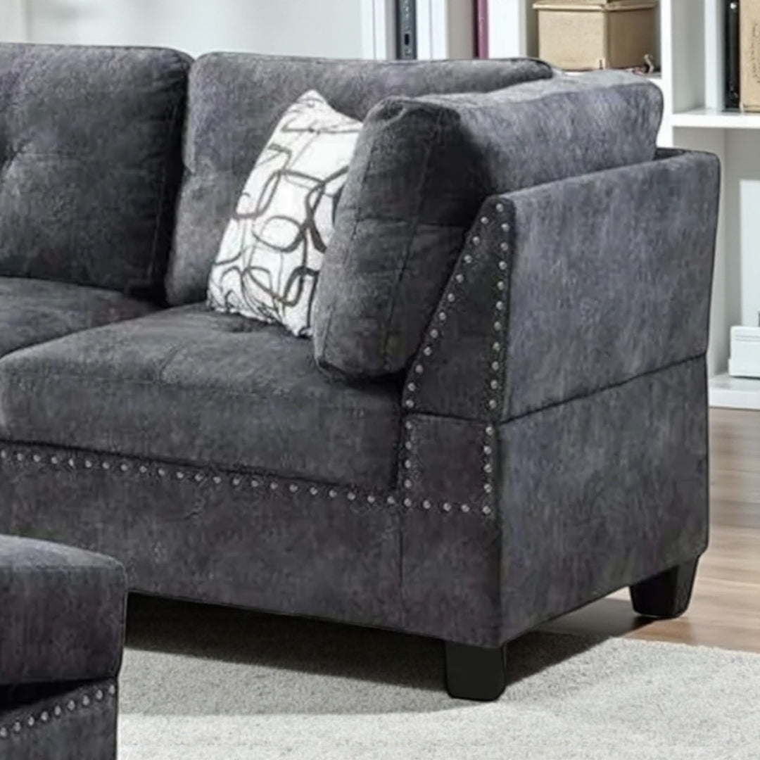 Marlow 4-Piece Sectional Sofa With LHF Chaise & Storage Ottoman - Grey | Timeless,  Sturdy & Comfortable