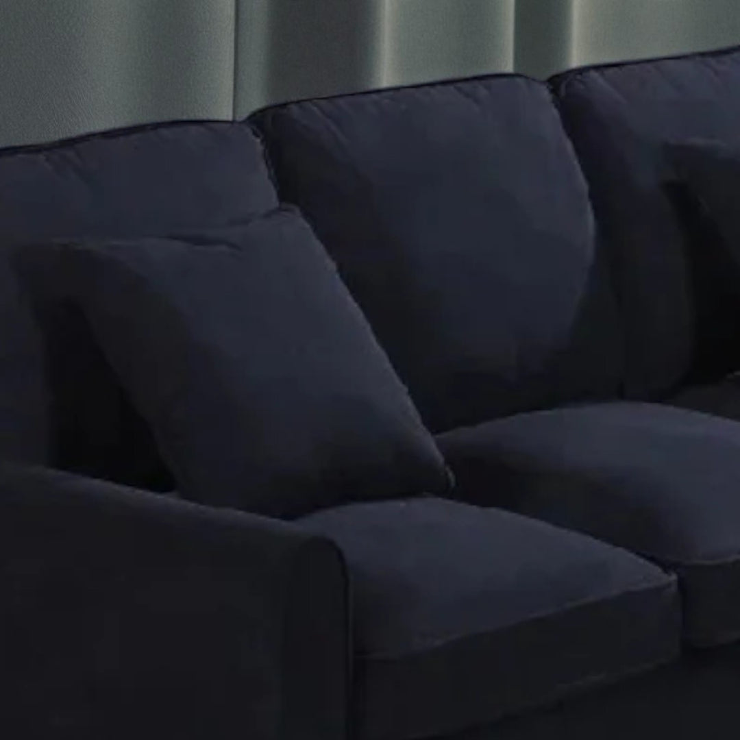 Breeze Sectional Sofa in Fabric Upholstery With Reversible Chaise - Black | Classic, Streamlined & Comfortable