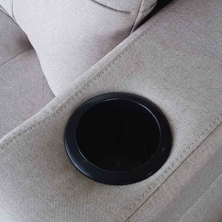 Coral Sectional Sofa in Fabric Upholstery With Reversible Chaise & Cup Holders - Beige