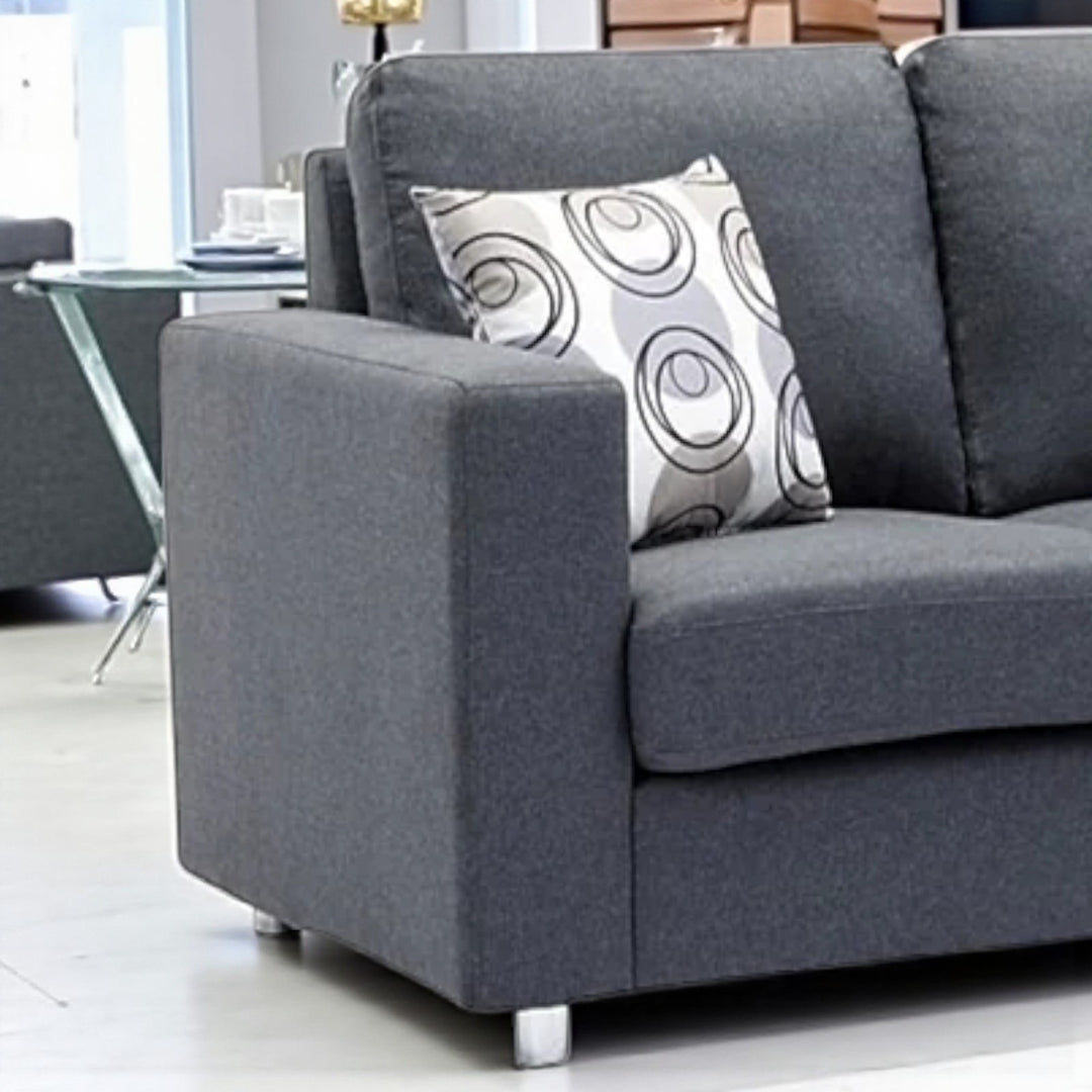 Neo Sectional Sofa With Fabric Upholstery & Reversible Chaise - Enticing Grey | Modern, Sleek & Comfortable