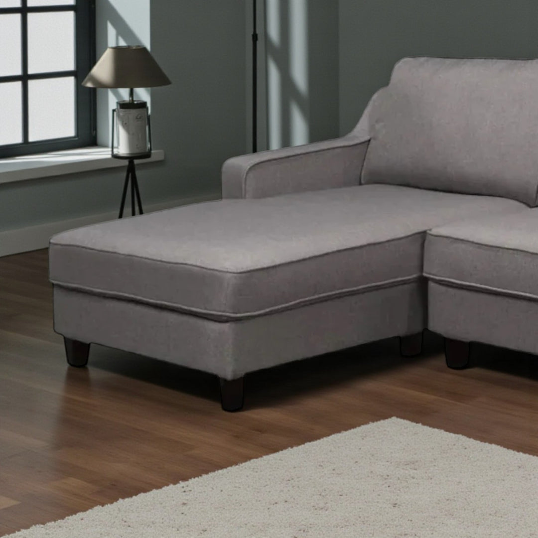 Tempo Fabric Upholstered Sectional Sofa With LHF Chaise - Grey | Modern Design with Lasting Comfort
