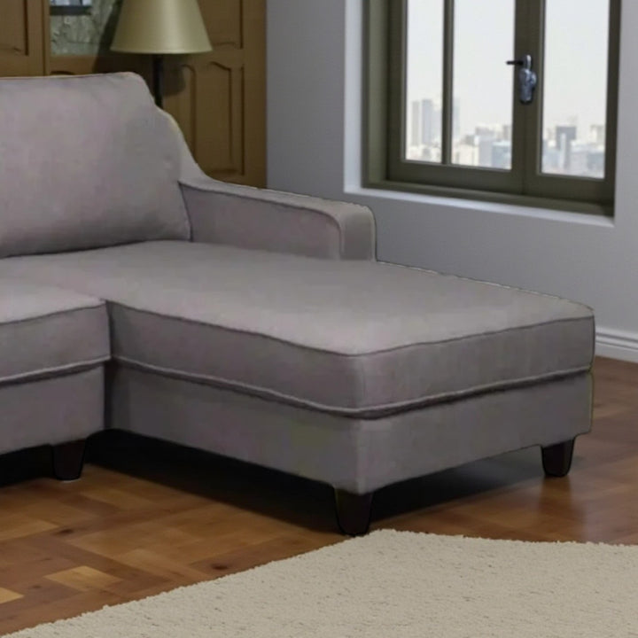 Tempo Fabric Upholstered Sectional Sofa With RHF Chaise - Grey | Modern Appeal with Enduring Comfort