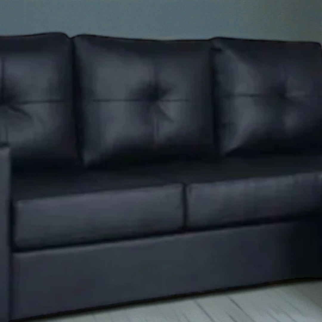 Luxora Sectional Sofa in Fabric Upholstery With Reversible Chaise - Black | Modern, Sleek, Durable & Comfortable