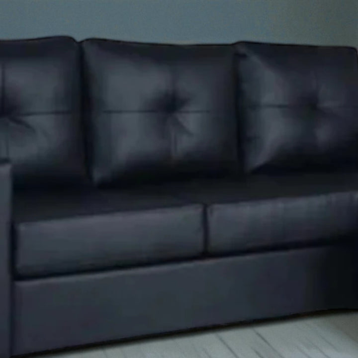 Luxora Sectional Sofa in Fabric Upholstery With Reversible Chaise - Black | Modern, Sleek, Durable & Comfortable