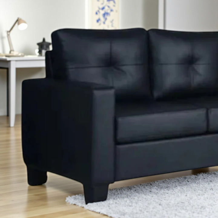 Luxora Sectional Sofa in Fabric Upholstery With Reversible Chaise - Black | Modern, Sleek, Durable & Comfortable
