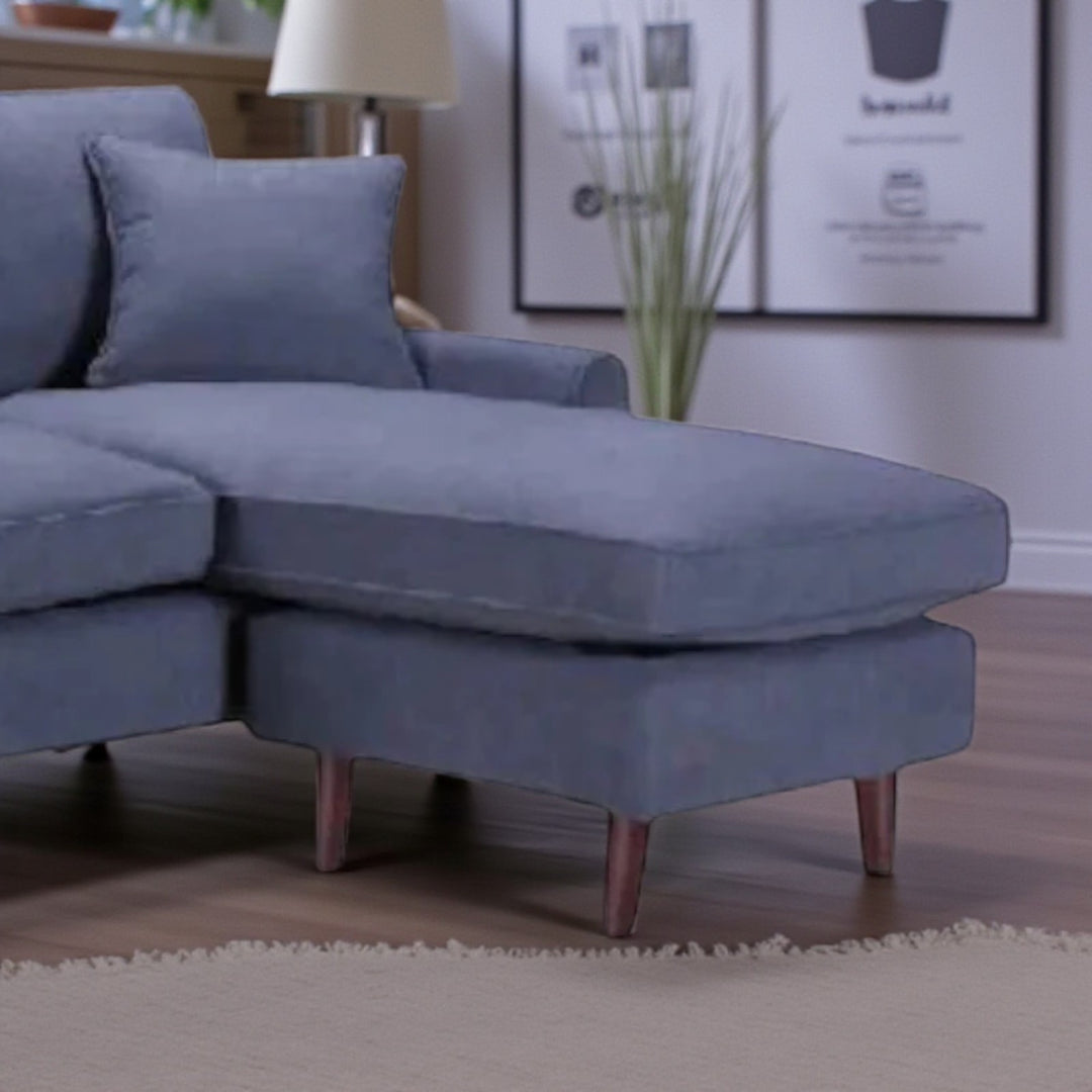 Breeze Sectional Sofa in Fabric Upholstery With Reversible Chaise - Grey | Timeless Design with Modern Comfort