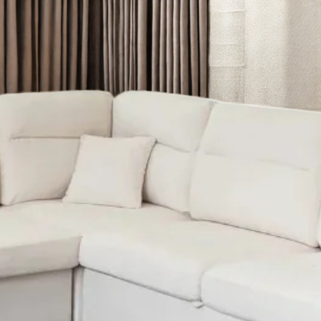 NovaX Sectional Sofa Bed With LHF Corner Chaise - Beige | Elegant, Comfortable & Affordable