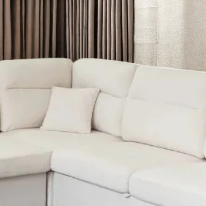 NovaX Sectional Sofa Bed With LHF Corner Chaise - Beige | Elegant, Comfortable & Affordable