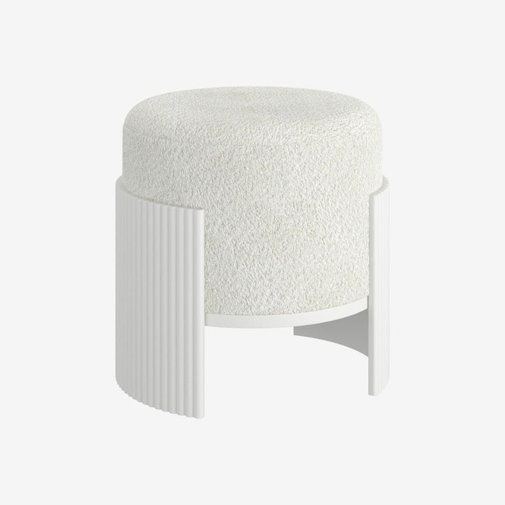 Lydia Fabric Upholstered Accent Ottoman - Ivory/ White | Sleek, Stylish & Built to Last