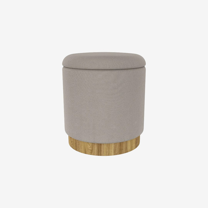 Kayla Fabric Upholstered Accent Ottoman With Storage - Warm Grey | Sleek, Stylish, Durable & Storage Solution