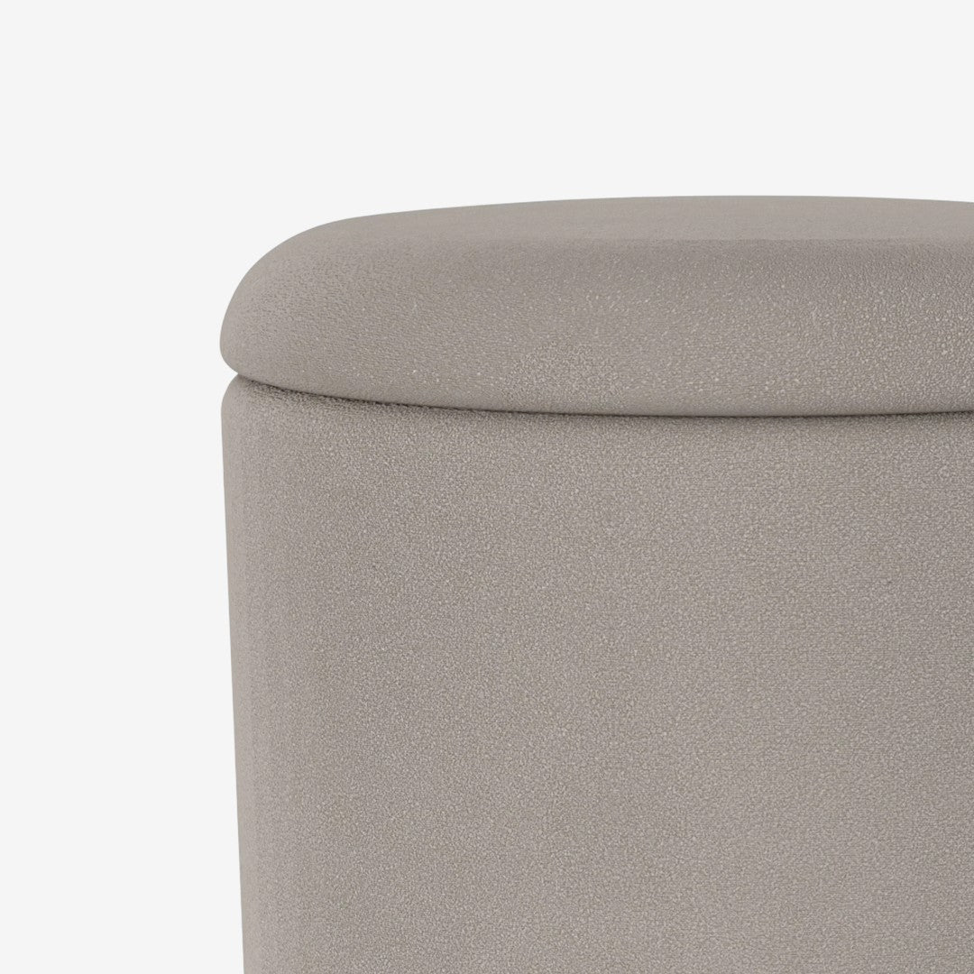 Kayla Fabric Upholstered Accent Ottoman With Storage - Warm Grey | Sleek, Stylish, Durable & Storage Solution