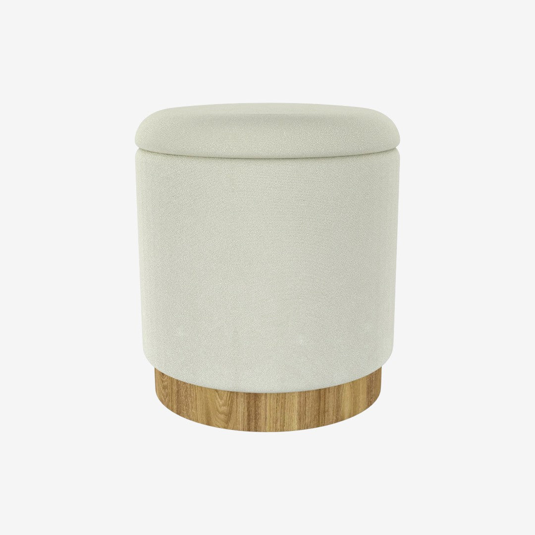 Kayla Fabric Upholstered Accent Ottoman With Storage - White | Sleek, Stylish, Durable & Storage Solution