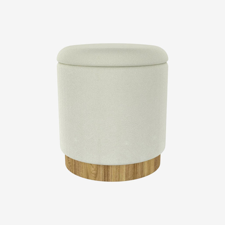 Kayla Fabric Upholstered Accent Ottoman With Storage - White | Sleek, Stylish, Durable & Storage Solution