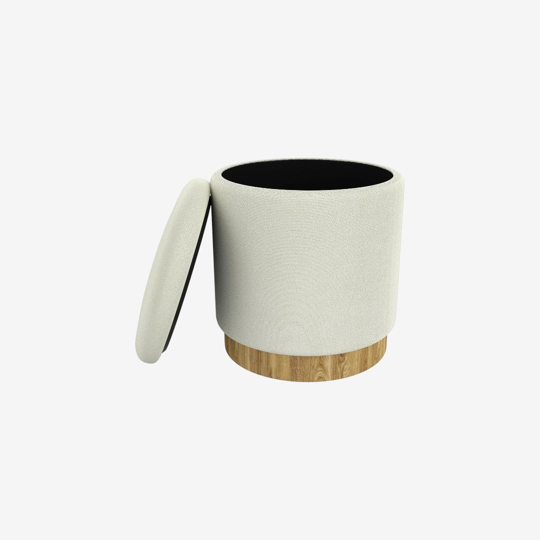 Kayla Fabric Upholstered Accent Ottoman With Storage - White | Sleek, Stylish, Durable & Storage Solution