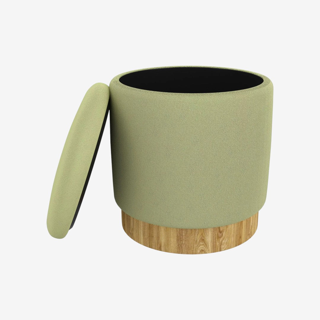 Kayla Fabric Upholstered Accent Ottoman With Storage - Sage | Sleek, Stylish, Durable & Storage Solution