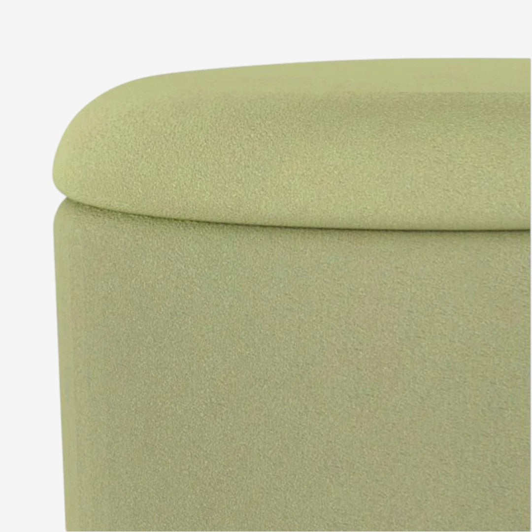 Kayla Fabric Upholstered Accent Ottoman With Storage - Sage | Sleek, Stylish, Durable & Storage Solution
