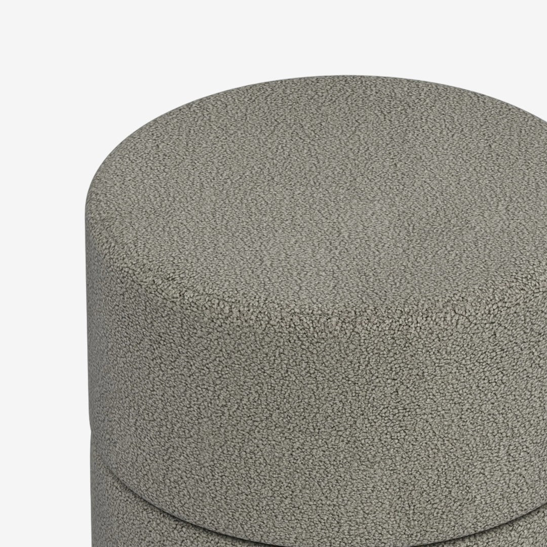Beacon Accent Swivel Ottoman in Fabric Upholstery - Warm Grey | Stylish, Durable & Comfortable