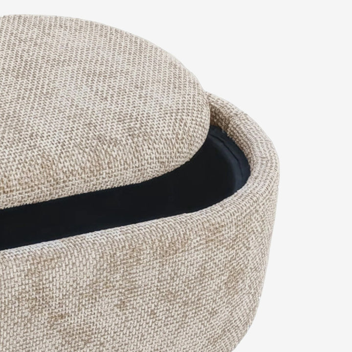 Reverie Fabric Upholstered Storage Ottoman Bench - Beige | Modern, Durable & Storage Solution
