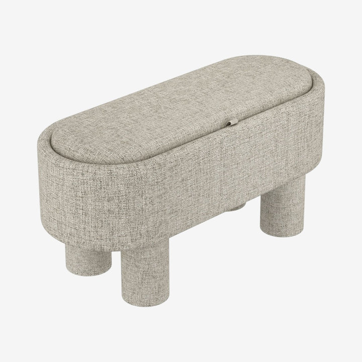 Reverie Fabric Upholstered Storage Ottoman Bench - Warm Grey | Modern, Durable & Storage Solution