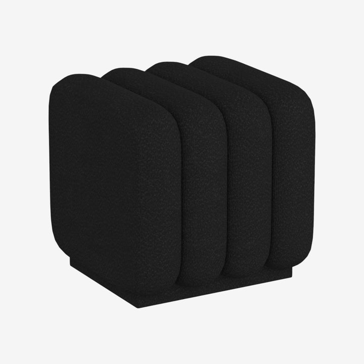 Jenna Fabric Upholstered Square Accent Ottoman - Black | Timeless, Stylish & Durable