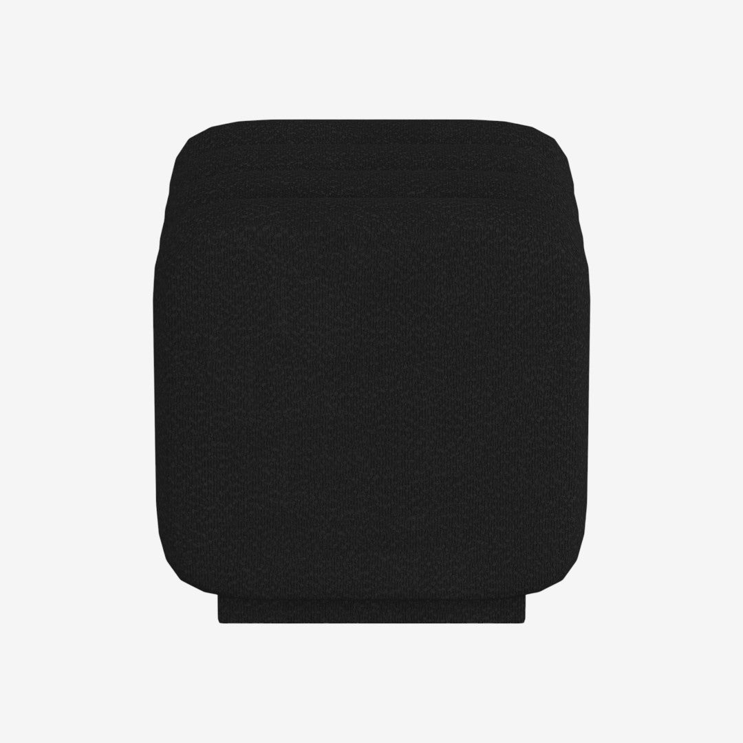 Jenna Fabric Upholstered Square Accent Ottoman - Black | Timeless, Stylish & Durable