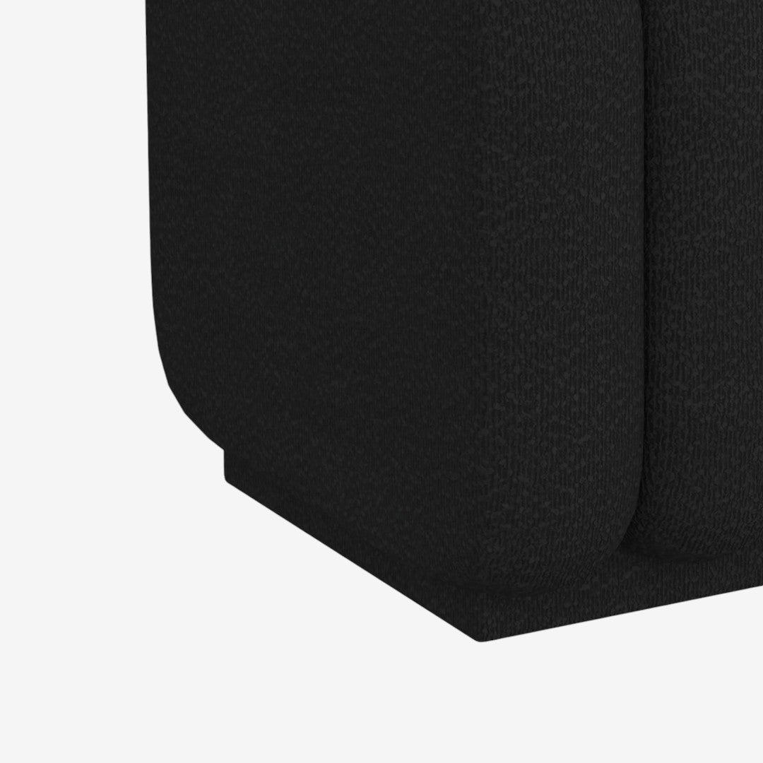 Jenna Fabric Upholstered Square Accent Ottoman - Black | Timeless, Stylish & Durable