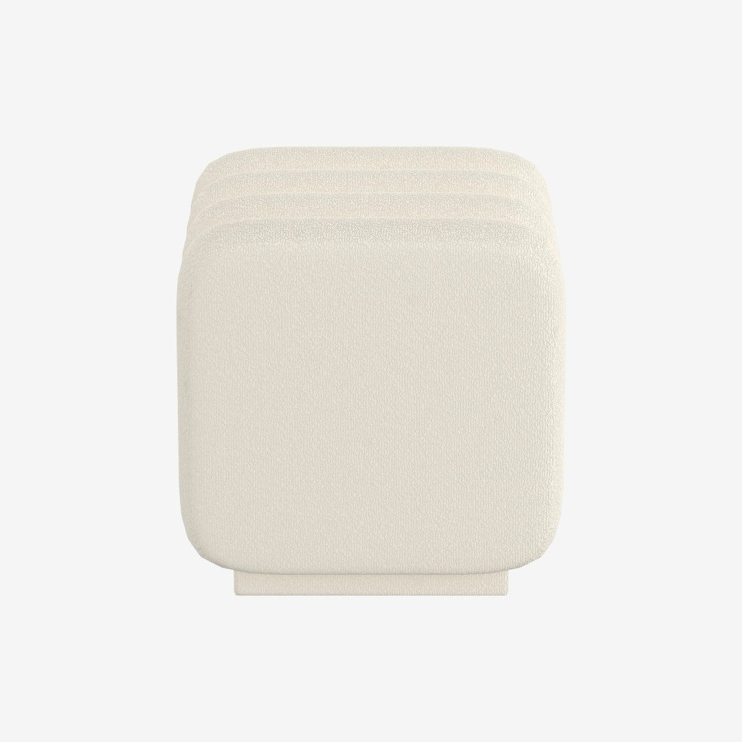 Jenna Fabric Upholstered Square Accent Ottoman - Ivory | Timeless, Stylish & Durable