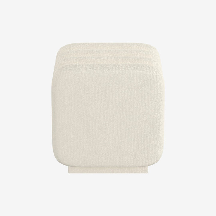 Jenna Fabric Upholstered Square Accent Ottoman - Ivory | Timeless, Stylish & Durable