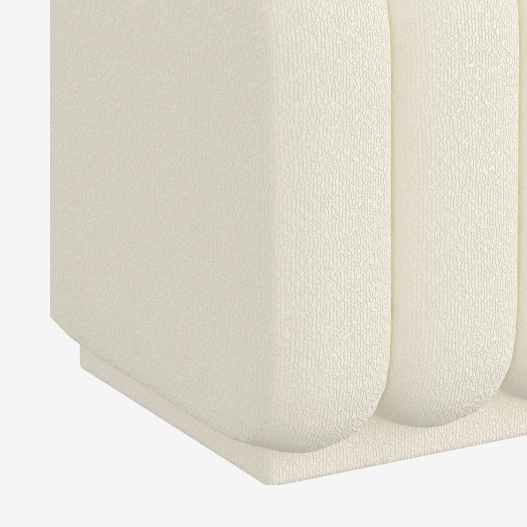 Jenna Fabric Upholstered Square Accent Ottoman - Ivory | Timeless, Stylish & Durable